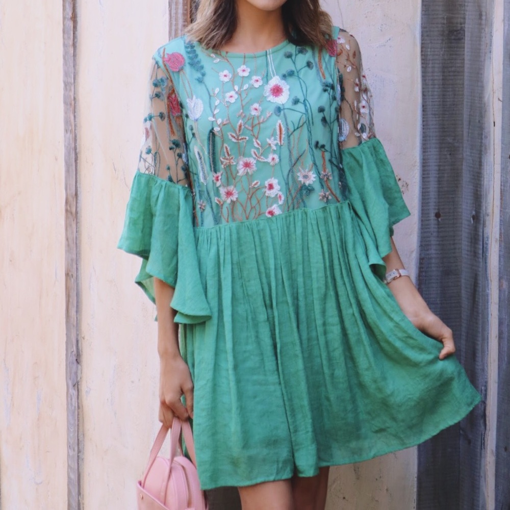 LAST1 🥰⭐️🌿Enchanted Forest Dress In Sage⭐️🌿 - Picture 7 of 8